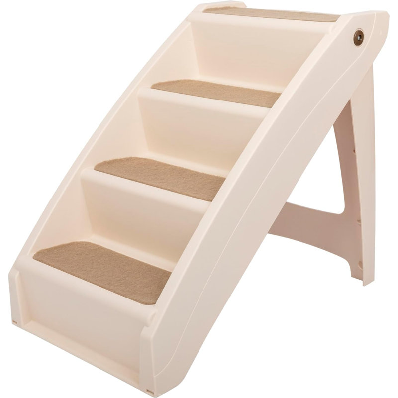 Cozy Up Folding Pet Steps 25" Grey, Tan, 20" H x 16" W x 24" D
