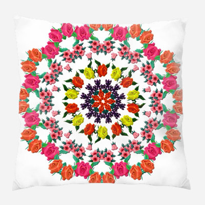 Floral Microsuede Reversible Throw Pillow