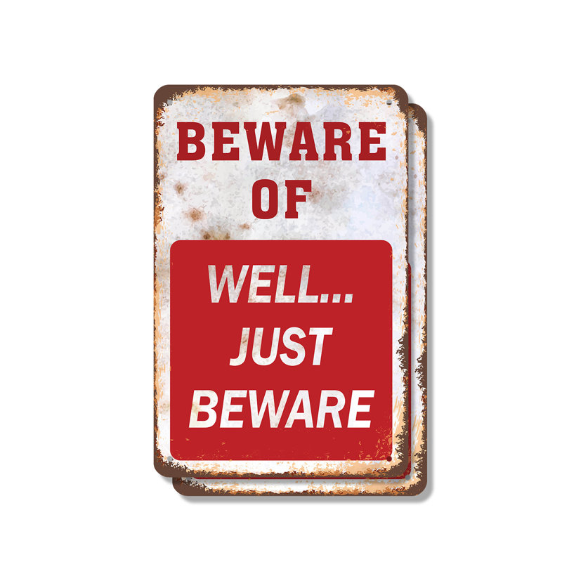 Beware of Well ... Just Beware (paquet de 2) en aluminium 7 po x 10 po