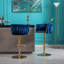 Ensemble de 2 tabourets de bar en velours avec repose-pieds et hauteur réglable, base pivotante pour plus de confort et de style.-599944362