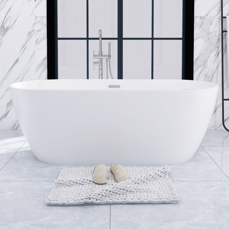 66.9'' x 29.5'' Freestanding Soaking Acrylic Bathtub
