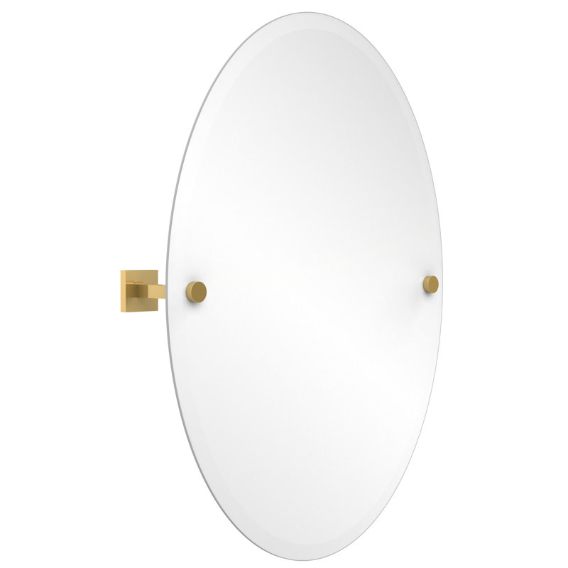 Haranu Wall Mirror with Shelves, Polished Brass