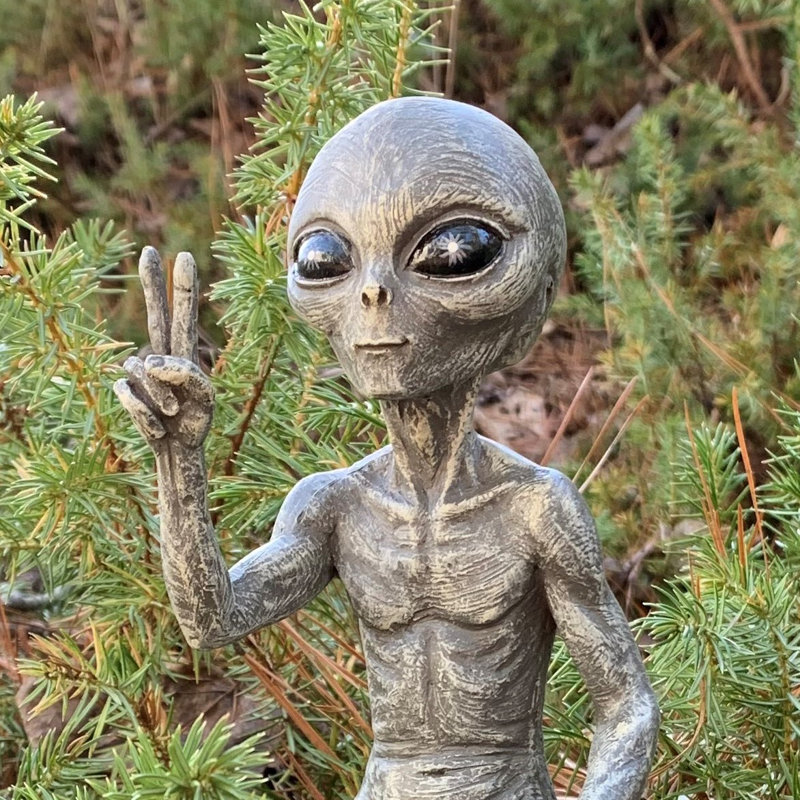 Ensemble de statue 2 pièces Old Alien Outer Space Alien Dude and Babe