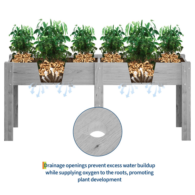 Metal Planter, 76cm H x 58cm W x 182cm D, Grey