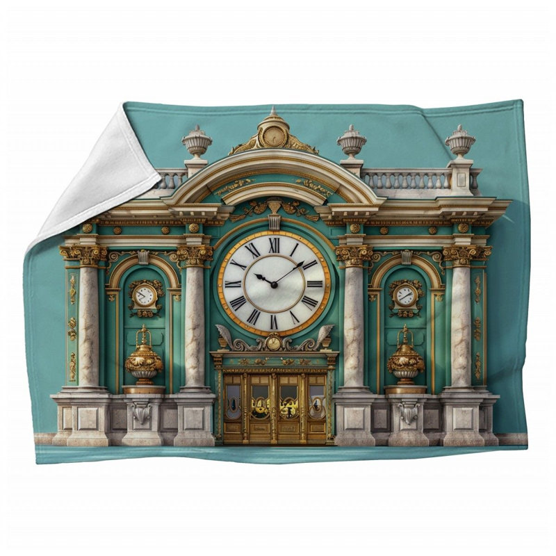 Clock Tower Architecture Machine Printed Throw Blanket, Throw