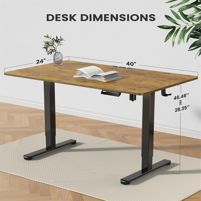 Adjustable Computer Desk, Brown/Black