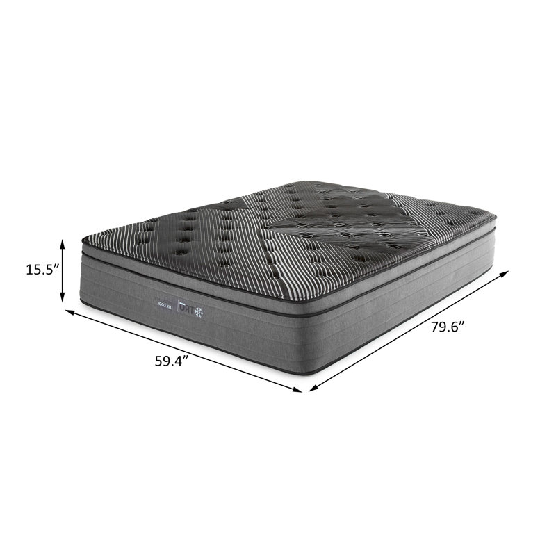 15" Cool Euro Top Foam Hybrid Mattress, Queen