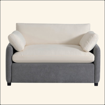 Canapé simple surdimensionné en chenille 50 * 43 ", fauteuil d'appoint large et profond, fauteuil confortable rembourré moderne, canapé-lit à couleur contrastante avec coussins pour le salon, appartement, chambre à coucher, 3 couleurs
