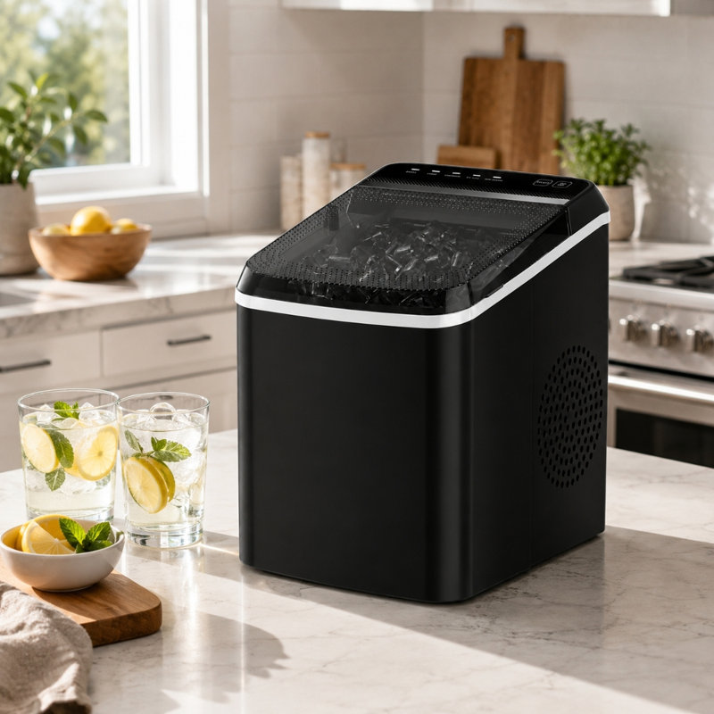 Machine à glaçons de comptoir portable avec cubes de glace Rolipo, production quotidienne de 33 lb