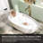 67'' X 31'' Freestanding Soaking Solid Surface Oval Bahtub Matte White