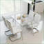 Dining Tables | Mesa de Comedor | Modern Rectangular, Tempered Glass, Chrome Silver Legs, Kitchen Dining Home Office | Rectangle