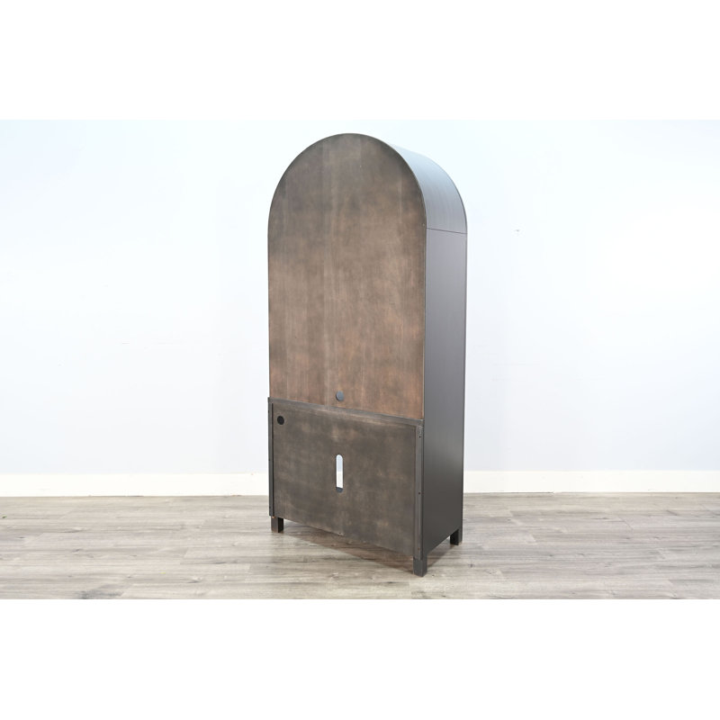 37" W Arch Bookcase with Electric Fireplace