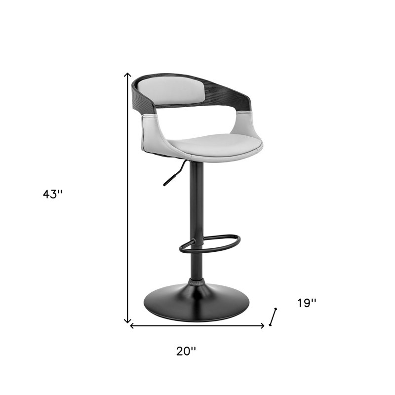 Chaise de bar 24 po, Blanc / noir, Chrome