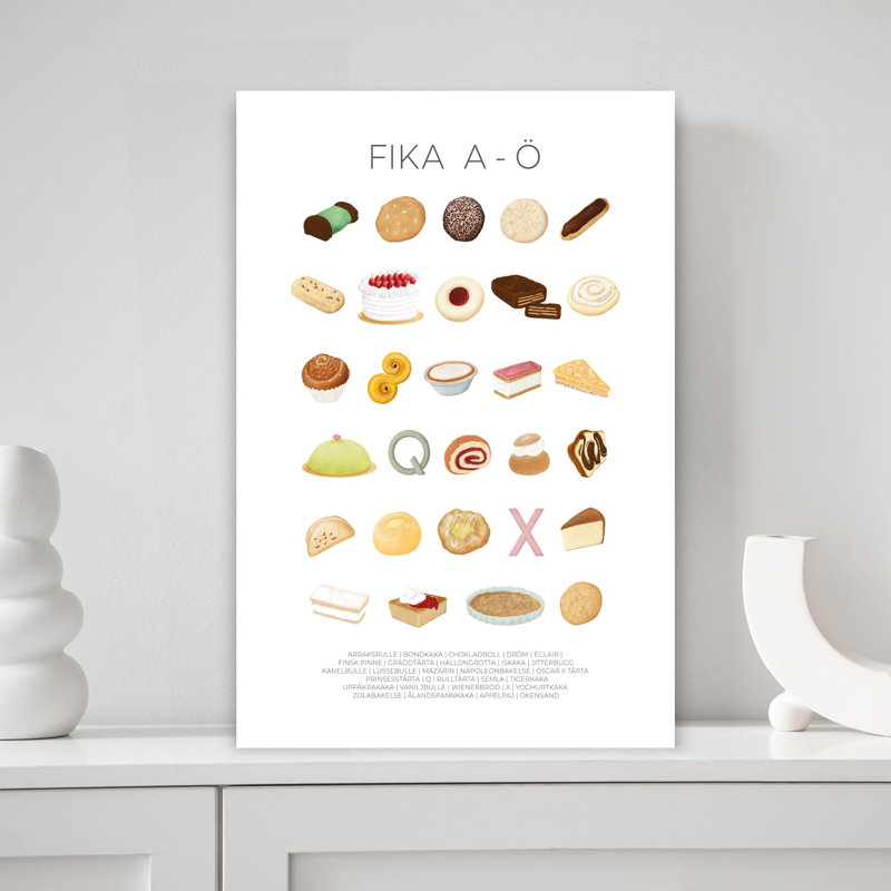 Sweet Fika Delights, art mural contemporain, H 18 po x l 12 po