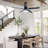 52" Traditional Ceiling Fan With Led Light, Remote Control, 3-Speed & 3-Colour Led, 5000 Cfm Airflow