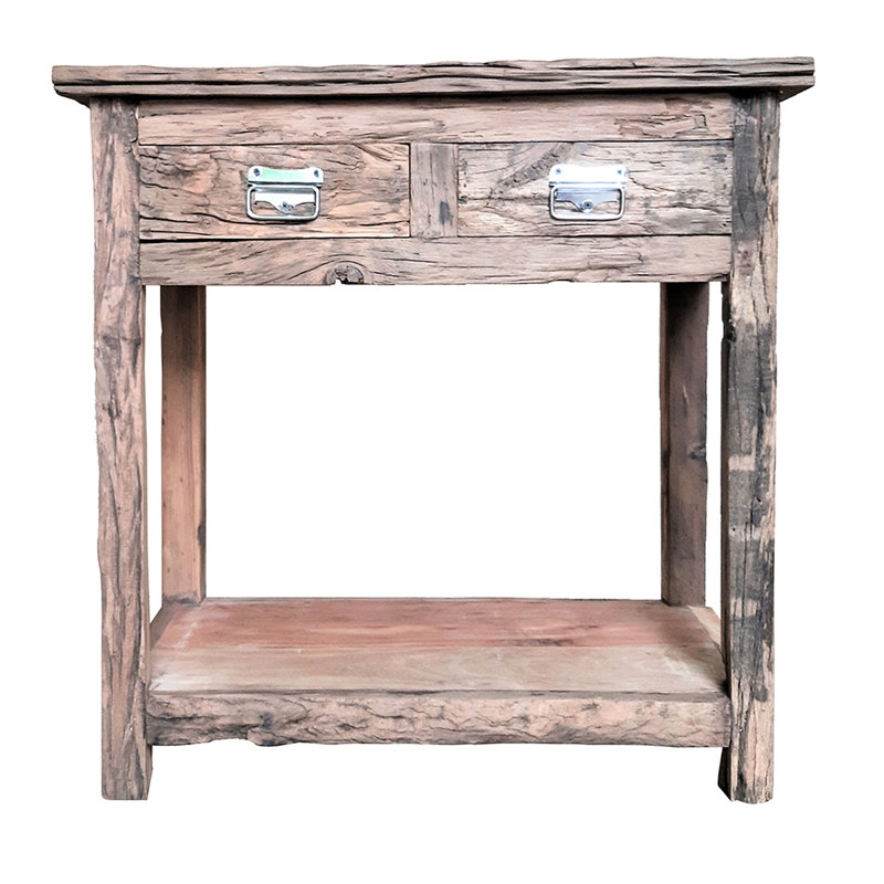 Rustic 2-Drawer Kitchen Island