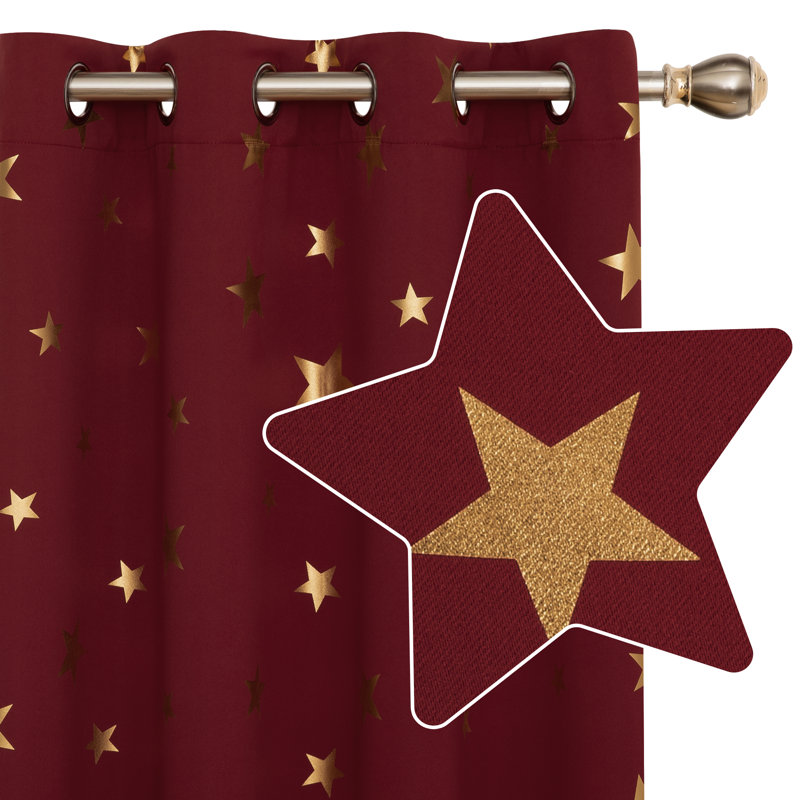 Marcela Eyelet Room Darkening Thermal Curtain, Red, Width 117 x Drop 229 cm
