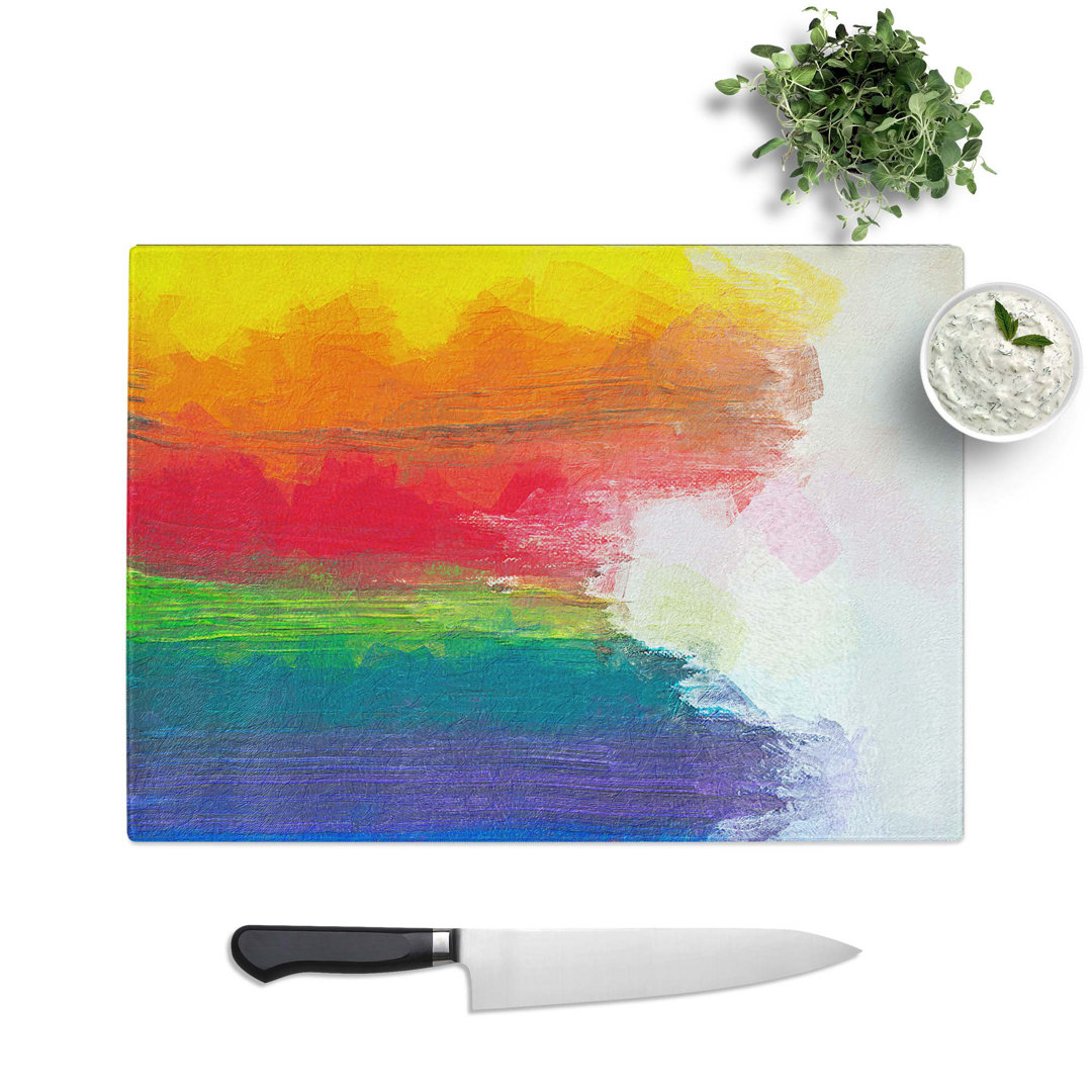 Tempered Glass Touching the Rainbow in Abstract Chopping Board
