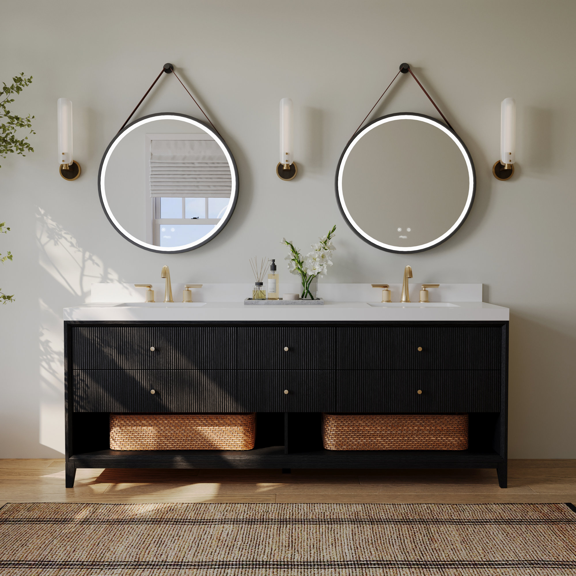 Momo Bath Vanity Set With White Quartz Vanity Top And White Undermount Basin, Oak, 30"