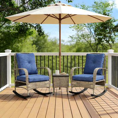Balcony Furniture Set,3 Piece Wicker Patio Furniture Set