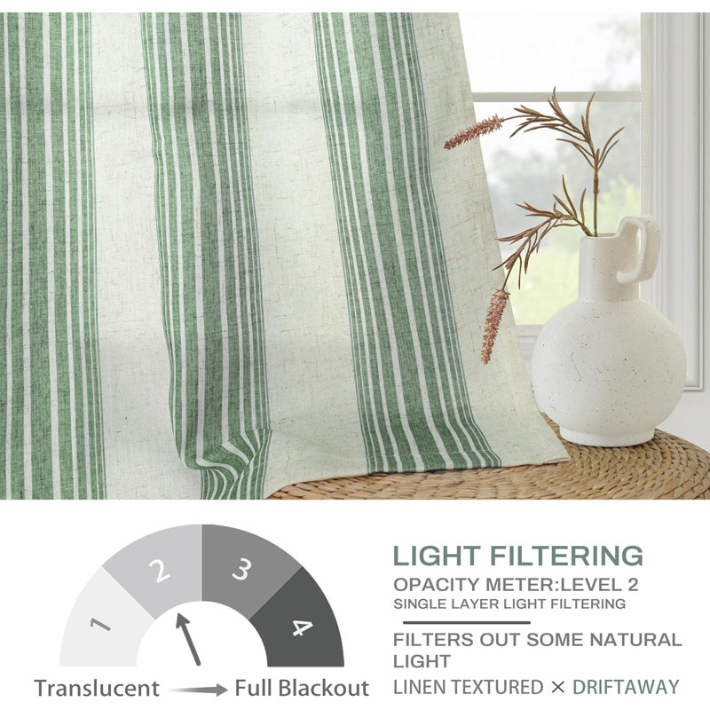 Rideaux semi-transparents avec passe-tringle Chris, L 52 po x L 96 po, Vert Loden