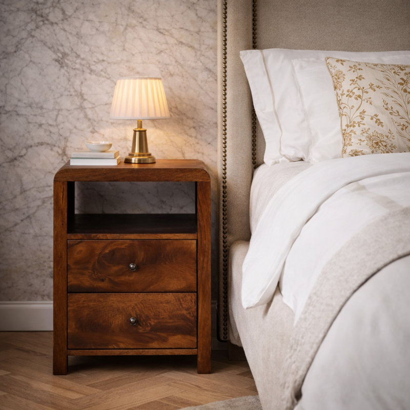Frazee 45cm W Solid Wood Bedside Table