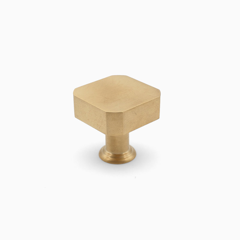 Mod Square Knob, Unlacquered Satin Brass