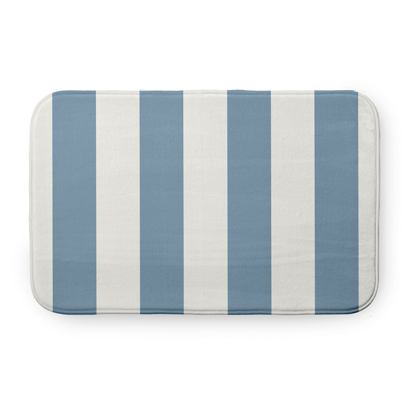 Shameel Non-Slip Bath Mat, 17" W x 24" L, Light Blue