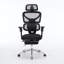 Fauteuil de bureau ergonomique avec support lombaire à massage, appui-tête 4D et accoudoirs 5D, dossier réglable haut et profondeur d'assise