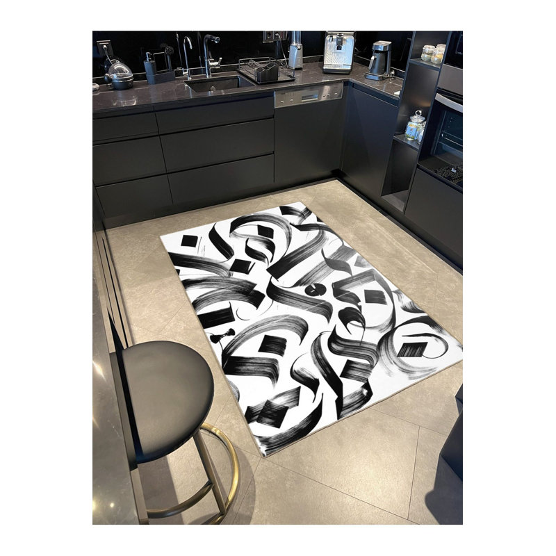 Tapis décoratif moderne lavable à la machine, Sous-tapis rectangulaire 3 pi 11 po x 5 pi 11 po i