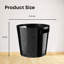 Brocho 6L Plastic Open Waste Bin Lightweight Black Rubbish Bin Trash Can Garbage Container Dustbin