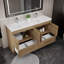 Meuble-lavabo double autoportant 59 po avec plateau en acrylique Carliss-1800482255