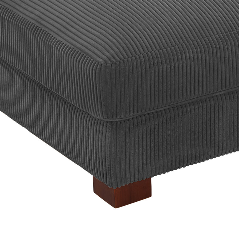 Vontavious 222Cm Wide Rectangle Standard Ottoman, Grey