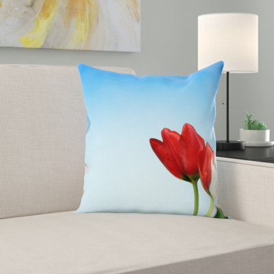Floral Microsuede Throw Pillow