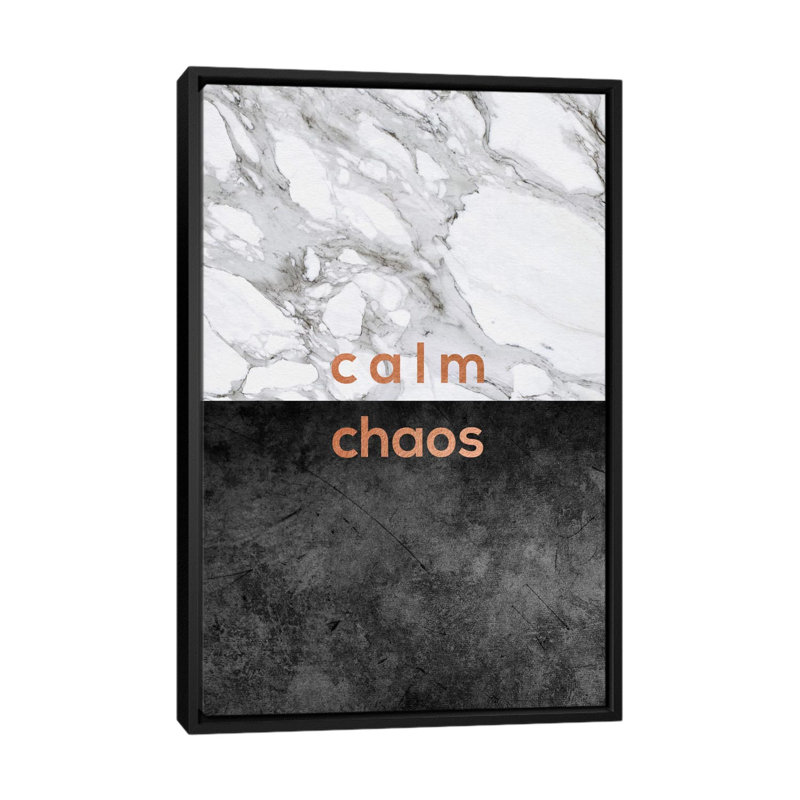«Calm Chaos», impression sur toile, H 26 po x l 18 po x P 1,5 po, Toile avec cadre noir, Pas de tapis