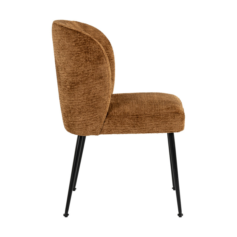 Upholstered Dining Chair, Black, Fusion Cognac