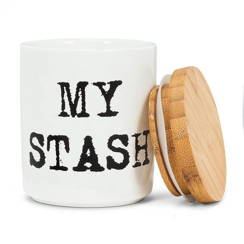 Pot en bambou avec couvercle «My Stash»