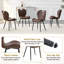 Ensemble de 4 chaises de salle à manger en polyuréthane brun avec poignée intégrée. Cadre en métal noir, pieds réglables. Chaises de salle à manger à domicile avec coussin confortable extra-large, polyvalent pour de multiples cas de figure.-1261503413