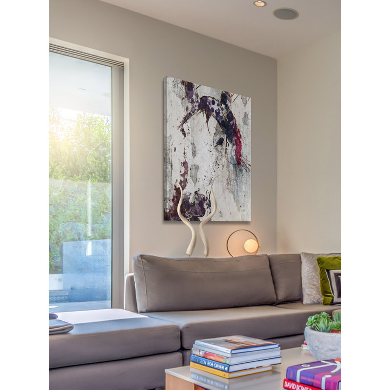 Purple Horse Abstract Canvas Art by Irena Orlov