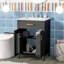 Ensemble de meuble-lavabo 24 po avec lavabo en céramique, meuble-lavabo compact luxueux, 2 portes à fermeture douce, tablette réglable-1614704957