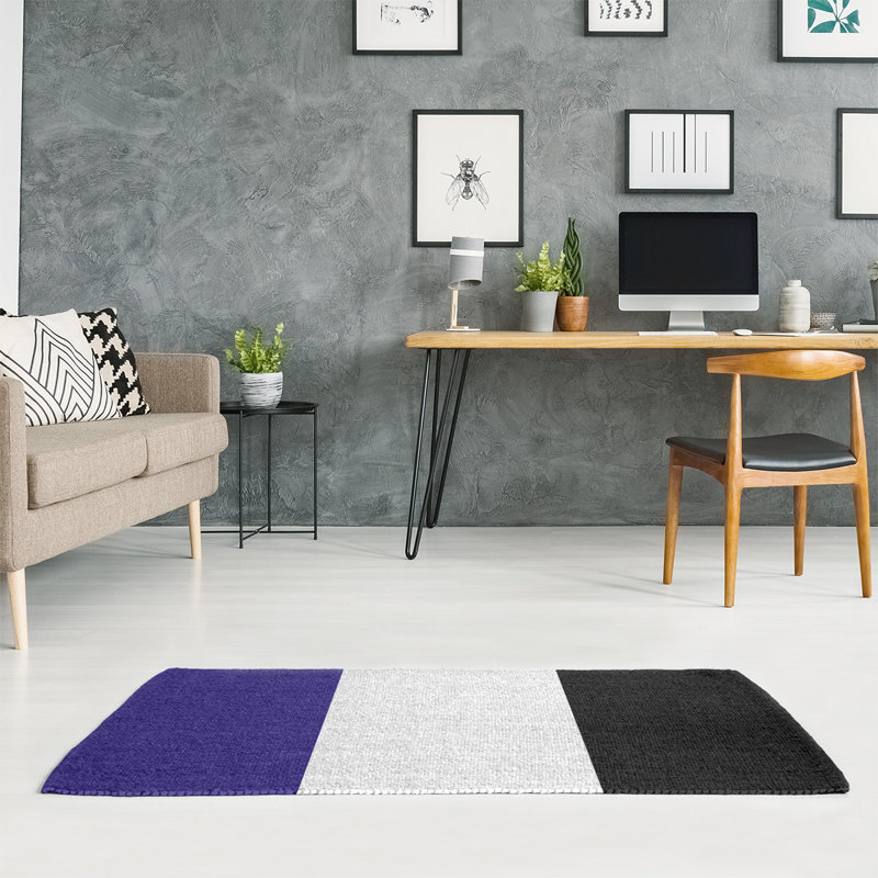 Tapis en poly à rayures de football baltimore, Rectangle 9 pi x 12 pi