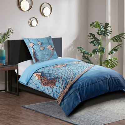 Cotton No Pattern Duvet Cover Set with Pillowcases Included