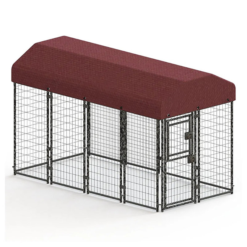 Cage carrée noire à treillis tubulaire pour animaux de compagnie à 12 panneaux 98 x 50 x 60 pouces pour animaux