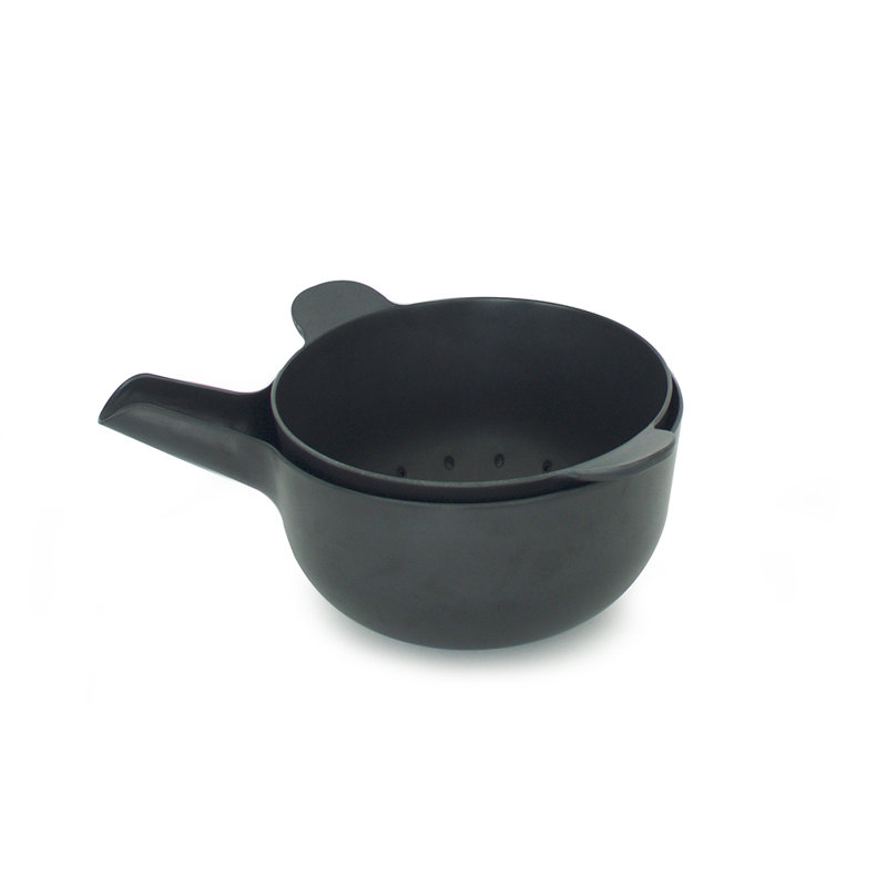 Ensemble de bol et passoire EKOBO, H 5 po x l 8,5 po x P 8,5 po, Noir
