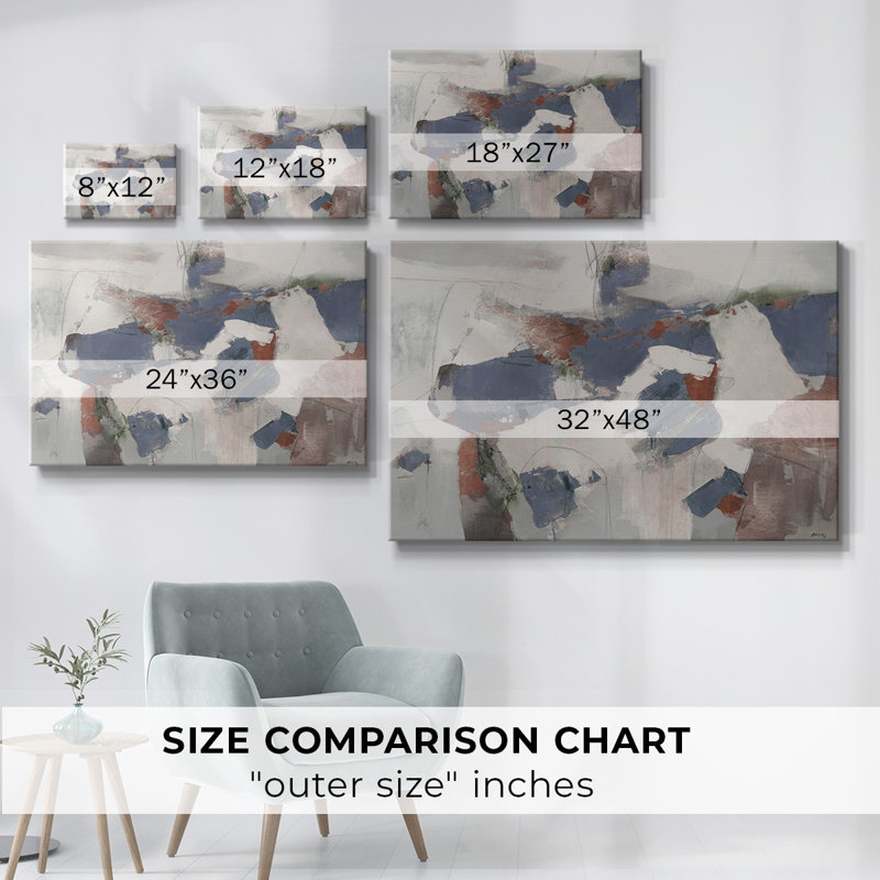 Toile tendue avec châssis bleu abstrait, H 12 po x l 18 po