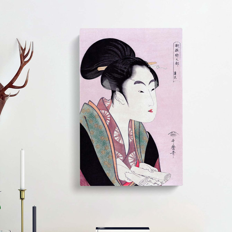Yogoto Ni Au Koi by Kitagawa Utamaro - Wrapped Canvas, 60cm H x 40cm W x 3cm D