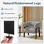 Fauteuil d'appoint en velours côtelé avec pieds en bois massif-134744481