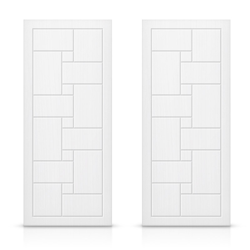 Portes de placard coulissantes à panneaux, Blanc, 60 po x 96 po