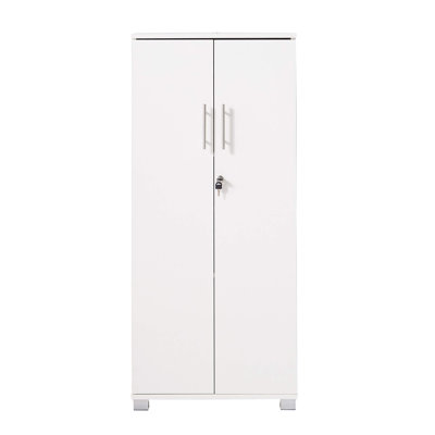 Fonte Storage Cabinet with Lock, 2 Door 2 Shelf Storage Cupboard File Cabinet