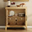 Buffet avec rangement, grands buffets d'appoint avec 6 portes, armoire à café style campagne moderne, console en bois pour la cuisine, la salle à manger et le salon-123406733